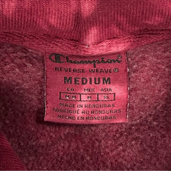 Champion Reverse Weave red tie dye heavyweight hoodie sweatshirt women’s medium - Picture 4 of 5